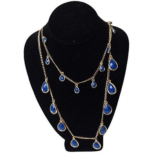 Teardrop Blue Layered Necklace - Picture 2 of 2